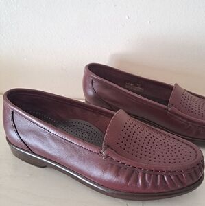Pre-owned Womens Loafers SAS Brown leather Shoes Size 6.5